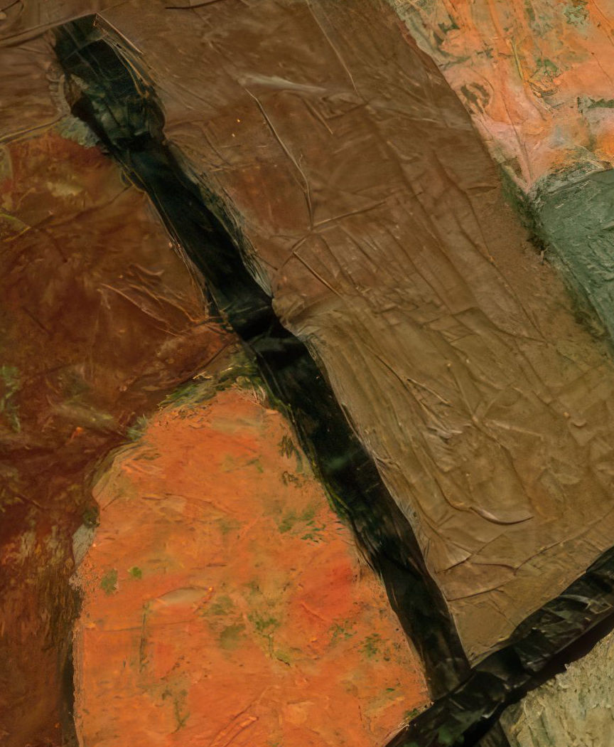 Detail 1: Upper stroke and ochre field in Struck from the List